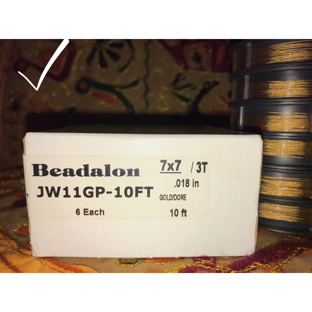 ビーダロン K24GOLDプレート最高級ステンレスビーズワイヤー新品未使用12個 ハンドメイドの素材/材料(各種パーツ)の商品写真