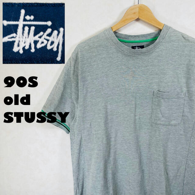 STUSSY(ステューシー)の90s オールド　stussy ステューシー　プリントTシャツ ポケットT L メンズのトップス(Tシャツ/カットソー(半袖/袖なし))の商品写真