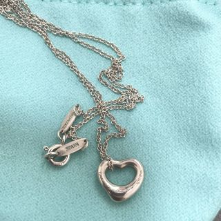 ティファニー(Tiffany & Co.)のTIFFANY&Co. ティファニーのオープンハート　ネックレス 1年以内購入(ネックレス)