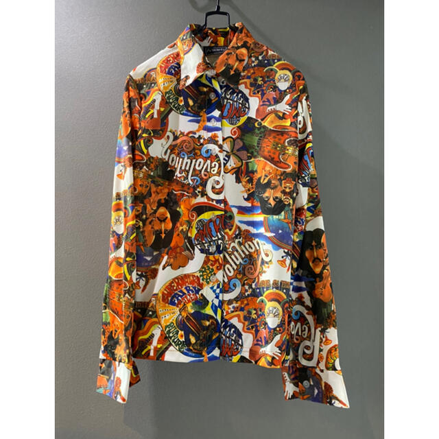 の激安 古着 ビンテージ 70s 総柄 サイケデリック 長袖シャツ デッド