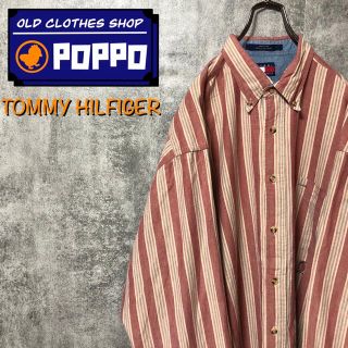 トミーヒルフィガー(TOMMY HILFIGER)の【ランクル様専用】トミーヒルフィガー☆オールド刺繍ロゴレトロストライプシャツ(シャツ)