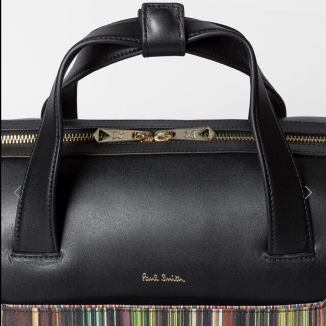 Paul Smith(ポールスミス)の【限定価格】PAUL SMITH ストライプ ミニ レザーボストンバッグ メンズのバッグ(ショルダーバッグ)の商品写真