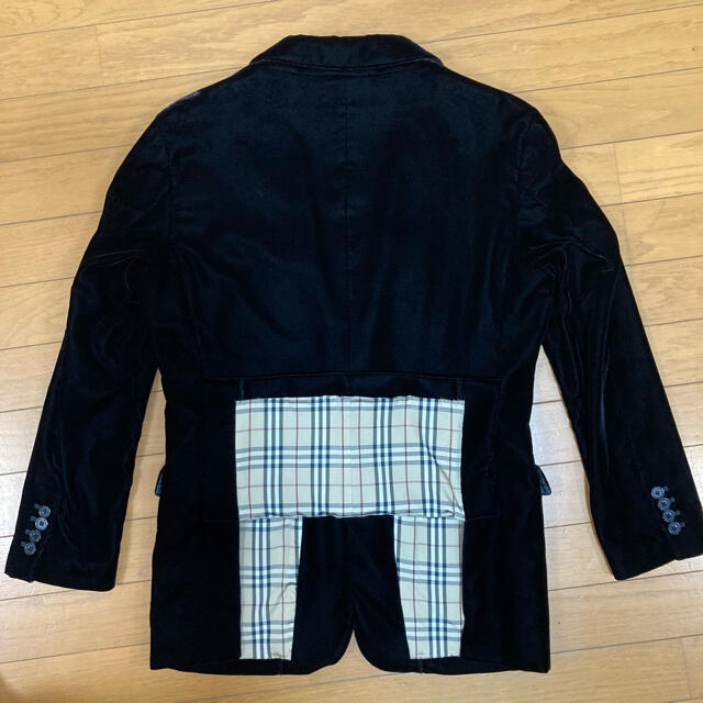 BURBERRY BLACK LABEL(バーバリーブラックレーベル)の【美品】バーバリーブラックレーベル ベロア ジャケット 黒 Ｓサイズ メンズのジャケット/アウター(テーラードジャケット)の商品写真