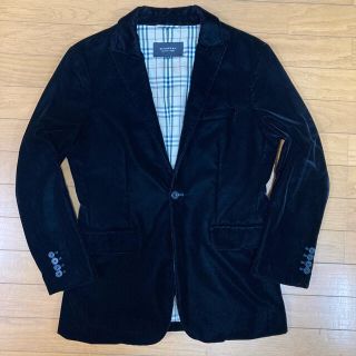 バーバリーブラックレーベル(BURBERRY BLACK LABEL)の【美品】バーバリーブラックレーベル ベロア ジャケット 黒 Ｓサイズ(テーラードジャケット)