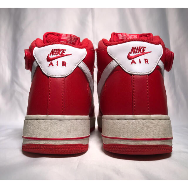 NIKE(ナイキ)のNIKE AIR FORCE 1 MID RED/WHITE 27.0cm メンズの靴/シューズ(スニーカー)の商品写真