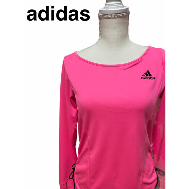 adidas(アディダス)の美品！adidas アディダス バッククロスTシャツ レディースのトップス(Tシャツ(長袖/七分))の商品写真