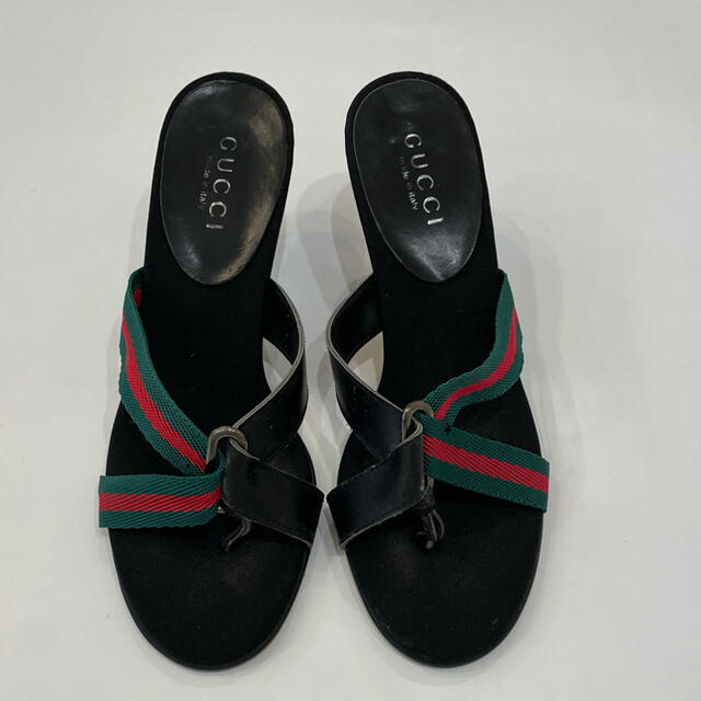 Gucci(グッチ)のGUCCI サンダル　36ハーフ　　グッチ　ブラック　　　サンダル レディースの靴/シューズ(サンダル)の商品写真