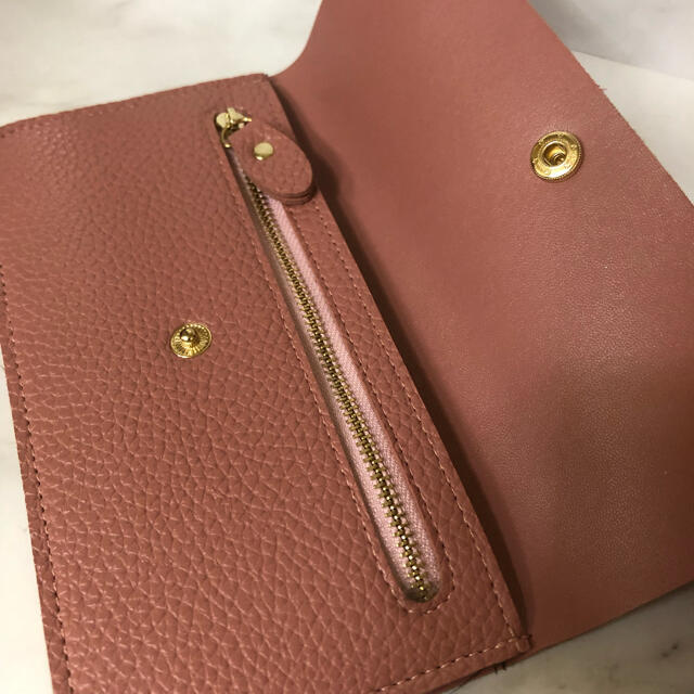 レザー ピンク 長財布 レディースのファッション小物(財布)の商品写真