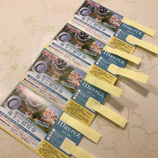 3枚☆東京サマーランド 株主ご招待券1Dayパス 有効期限2021年9