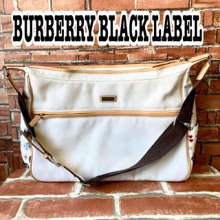 バーバリーブラックレーベル(BURBERRY BLACK LABEL)のバーバリーブラックレーベル　キャンバス地×牛革 モノグラム　ショルダーバック(ショルダーバッグ)