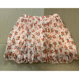 イングファースト(INGNI First)のINGNIFirstイチゴ柄シフォンプリーツスカート120cm(スカート)