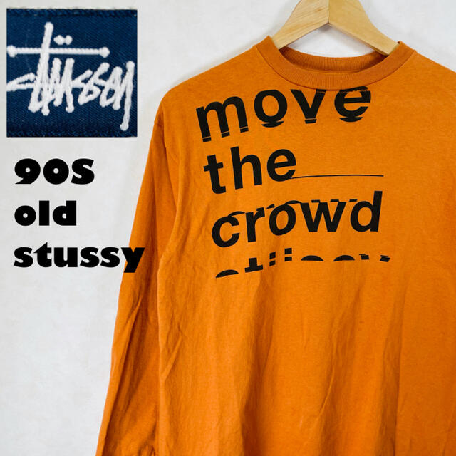 90'sStussyステューシーtシャツ半袖ホワイト白メンズLキャラメキシコ製