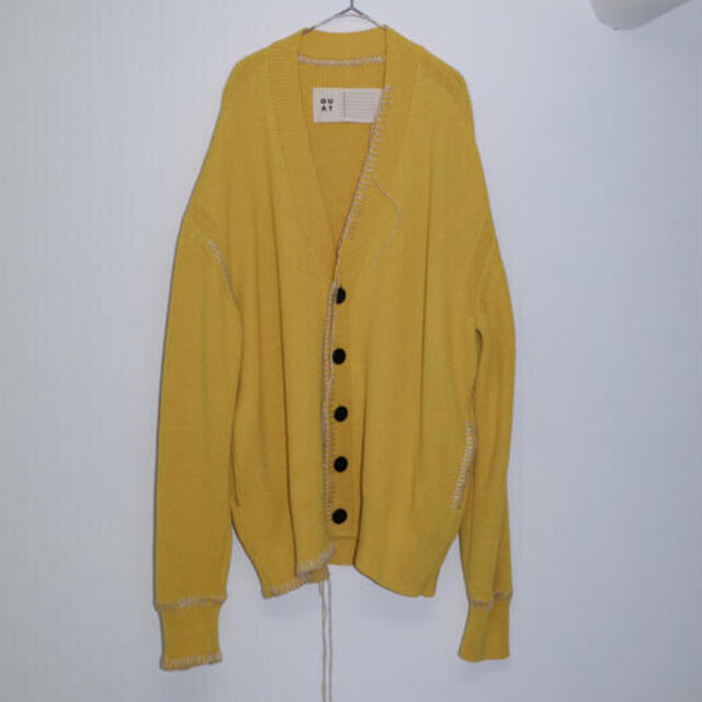 専用ですouat 20aw yellow cardigan ステッチ多　Lサイズイエローサイズ