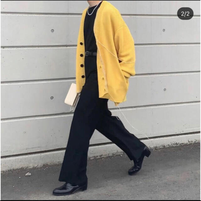 SUNSEA(サンシー)の専用ですouat 20aw yellow cardigan ステッチ多　Lサイズ メンズのトップス(カーディガン)の商品写真