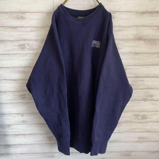 USA スウェット トレーナー 肉厚 刺繍 メンズ2XL ネイビー ゆるダボ