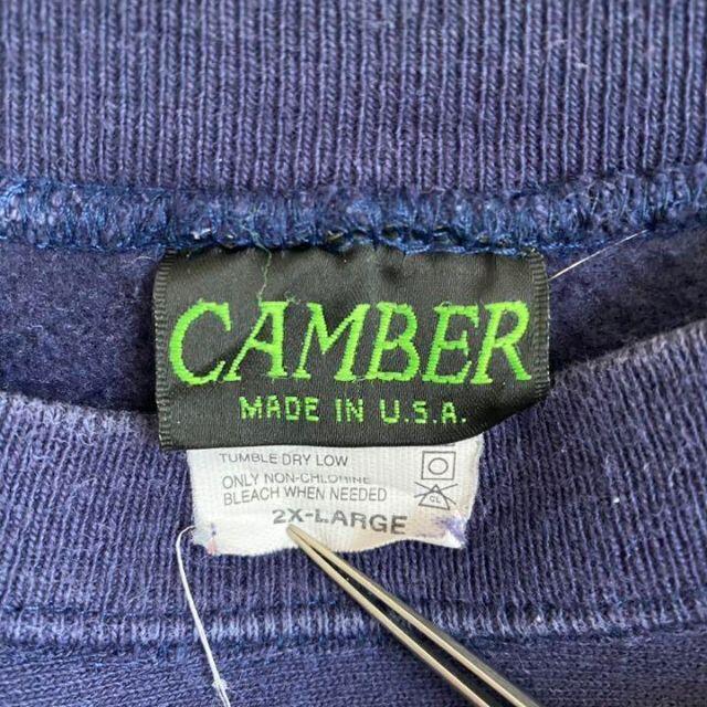 USA スウェット トレーナー 肉厚 刺繍 メンズ2XL ネイビー ゆるダボ