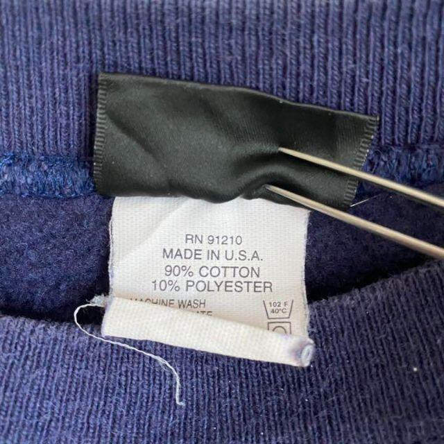 USA スウェット トレーナー 肉厚 刺繍 メンズ2XL ネイビー ゆるダボ