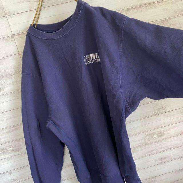 USA スウェット トレーナー 肉厚 刺繍 メンズ2XL ネイビー ゆるダボ
