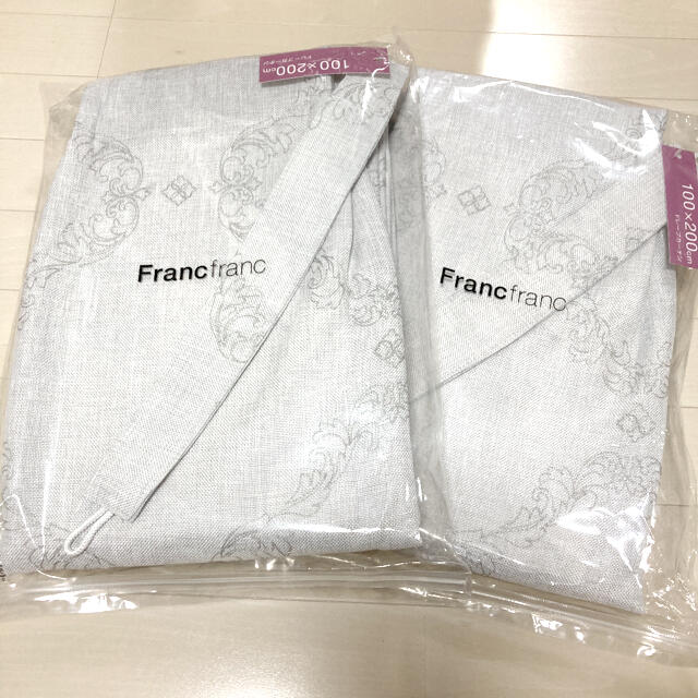 （お得な特別割引価格） Francfranc 新品未使用　刺繍 フランフラン　カーテン　マニフィ　グレー　200 - カーテン