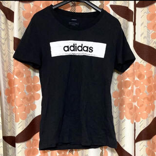 アディダス(adidas)のadidas アディダス Tシャツ　半袖　ブラック　黒　レディース  夏　秋　L(Tシャツ(半袖/袖なし))