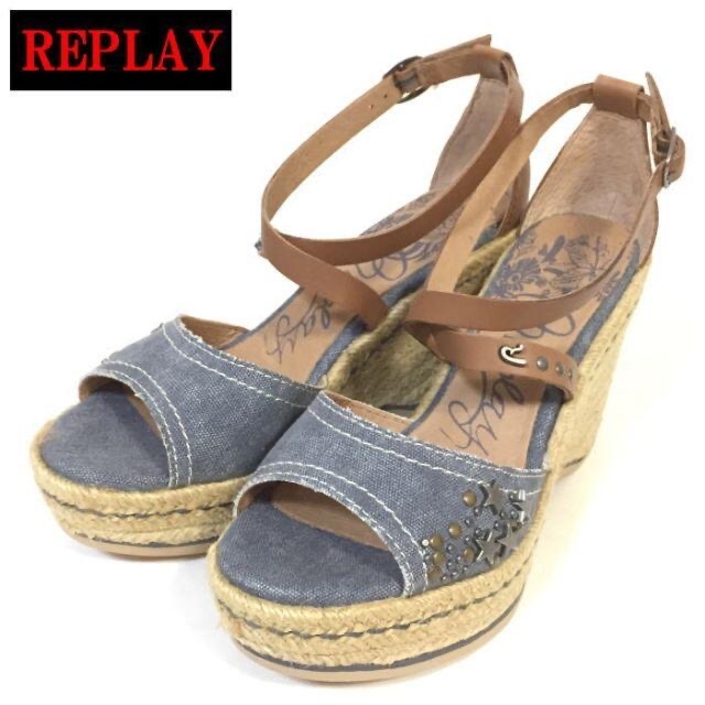 Replay(リプレイ)の定価12,960円 REPLAY ストラップ エスパドリーユ サンダル 23.5 レディースの靴/シューズ(サンダル)の商品写真