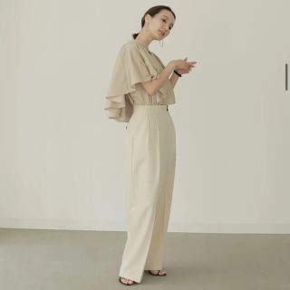 louren drape cape blouse beige(シャツ/ブラウス(長袖/七分))