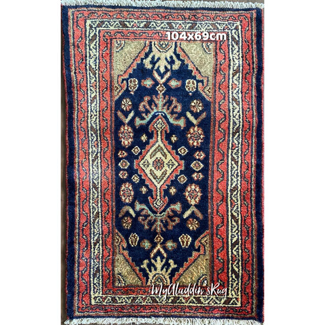 ヴィンテージ ルードバー産 ペルシャ絨毯 104×69cm