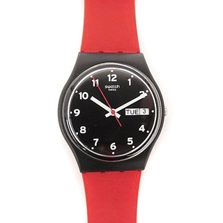 スウォッチ(swatch)のスウォッチ 腕時計 オリジナルス ジェント レッド グリン クォーツ 赤 黒(腕時計(アナログ))