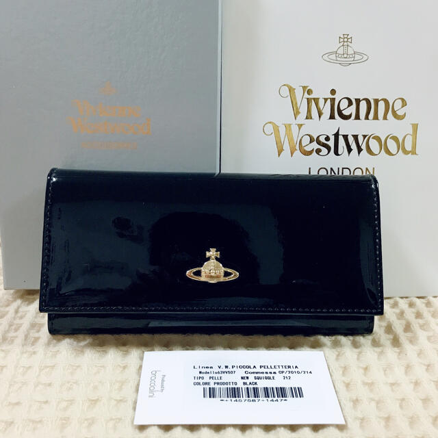 Vivienne Westwood(ヴィヴィアンウエストウッド)の【マリ様専用】ヴィヴィアンウエストウッド 長財布 ブラック エナメル  レディースのファッション小物(財布)の商品写真