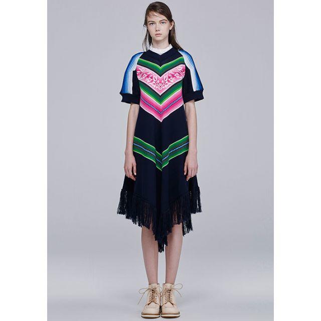 sacai - sacai フリンジコットンニットワンピースの通販 by ねずみ屋's