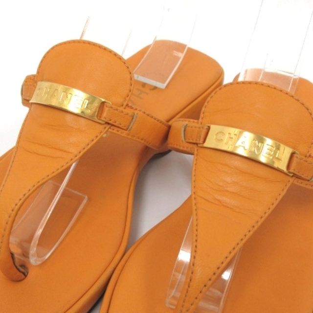 CHANEL(シャネル)のシャネル トング サンダル イタリア製 オレンジ 37 靴 ☆AA★ ECR7 レディースの靴/シューズ(サンダル)の商品写真