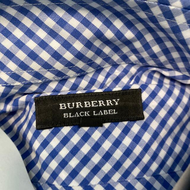 BURBERRY BLACK LABEL(バーバリーブラックレーベル)のBurberry バーバリー　ブラックレーベル　シャツ　青　チェック メンズのトップス(シャツ)の商品写真
