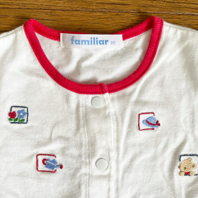 familiar(ファミリア)のfamiliar刺繍ショートオール キッズ/ベビー/マタニティのベビー服(~85cm)(カバーオール)の商品写真