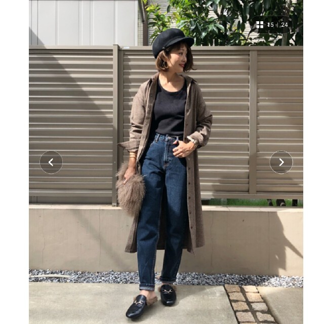 AZUL by moussy(アズールバイマウジー)のAZUL　ENCANTO　2way 千鳥チェック柄シャツワンピース レディースのワンピース(ロングワンピース/マキシワンピース)の商品写真