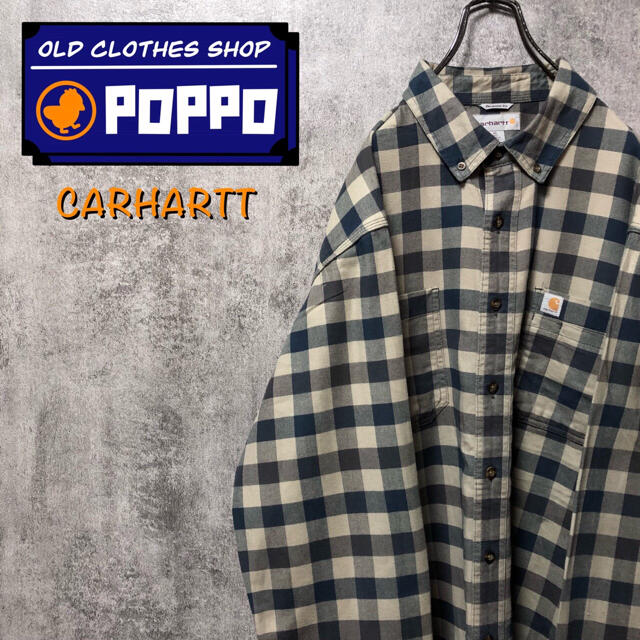 carhartt(カーハート)の【タツシ様専用】カーハートロゴタグ入ダブルポケットレトロライトネルチェックシャツ メンズのトップス(シャツ)の商品写真