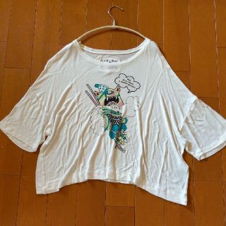 スカラー(ScoLar)のscolar リネンブレンド モンスター 変形Tシャツ(Tシャツ(半袖/袖なし))