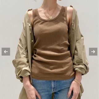 アパルトモンドゥーズィエムクラス(L'Appartement DEUXIEME CLASSE)のアパルトモンgood grief＊グッドグリーフ　リブタンク　キャメル(タンクトップ)