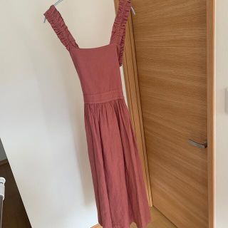 ザラ(ZARA)のzara  リネンジャンパースカート(ロングワンピース/マキシワンピース)