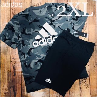 アディダス(adidas)の新品 アディダス カモ 迷彩 ビッグロゴ Tシャツ ショーツ 上下セット XO(Tシャツ/カットソー(半袖/袖なし))