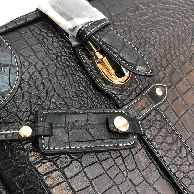 ☆未使用品☆SWANY スワニー キャリーバッグ クロコ型押し 黒の通販 by
