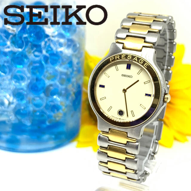 【SEIKO】プレサージュ　メンズ腕時計　アンティーク　デイト　新品電池です☆