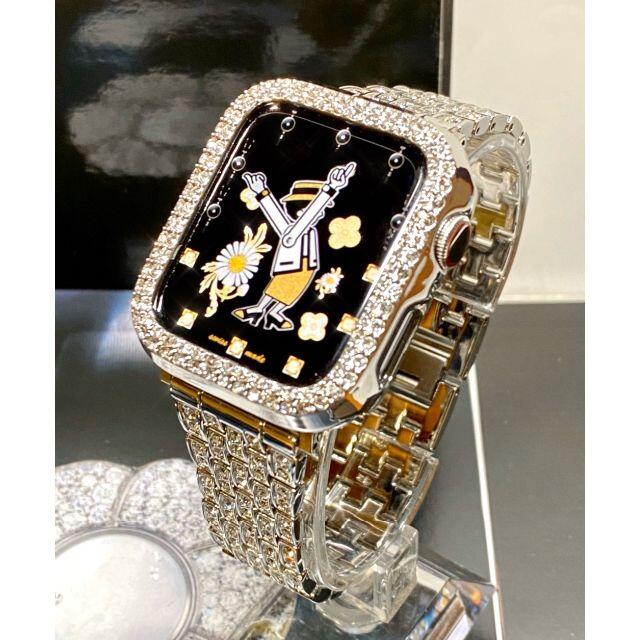 アップルウォッチ 最高ランクダイヤカバー＆バンドセット　コマ調整器付 各種 レディースのファッション小物(腕時計)の商品写真
