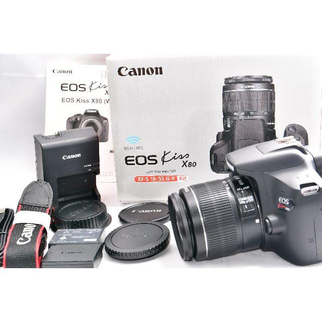 Canon デジタル一眼レフカメラ EOS Kiss X80 レンズキット塵の混入少量ございますレンズ内