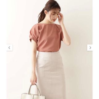 ナチュラルビューティーベーシック(NATURAL BEAUTY BASIC)の[洗える]リネンライクタックスリーブブラウス　カットソー(シャツ/ブラウス(半袖/袖なし))