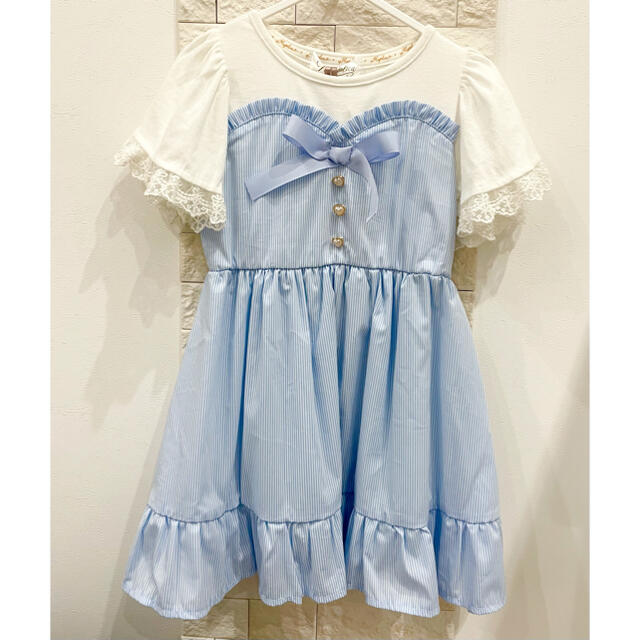 専用（新品タグ付き）ワンピース　100 キッズ/ベビー/マタニティのキッズ服女の子用(90cm~)(ワンピース)の商品写真