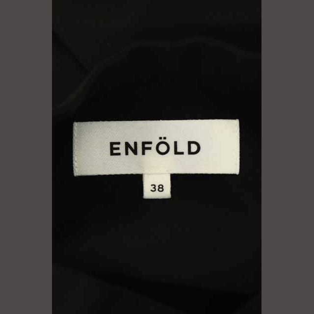 ENFOLD(エンフォルド)のエンフォルド オールインワン 半袖 ワイド 38 黒 ブラック /CM ■OS レディースのパンツ(サロペット/オーバーオール)の商品写真