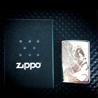 ジッポー(ZIPPO)のZIPPO ジッポー ペガサス 5面加工 Black Ice シルバー ライター(タバコグッズ)