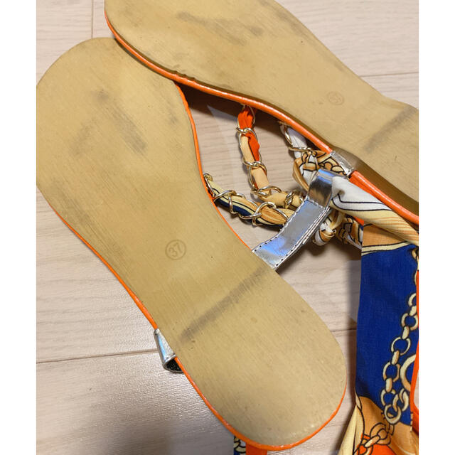 アンクルリボンサンダル レディースの靴/シューズ(サンダル)の商品写真