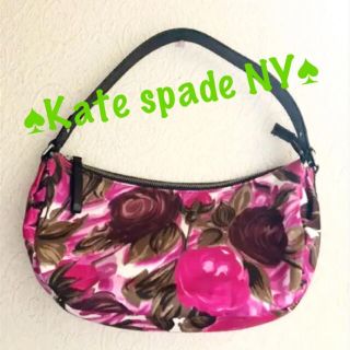 ケイトスペードニューヨーク(kate spade new york)のケイトスペードNY 肩掛けok お花柄バッグ　手描き風(ハンドバッグ)