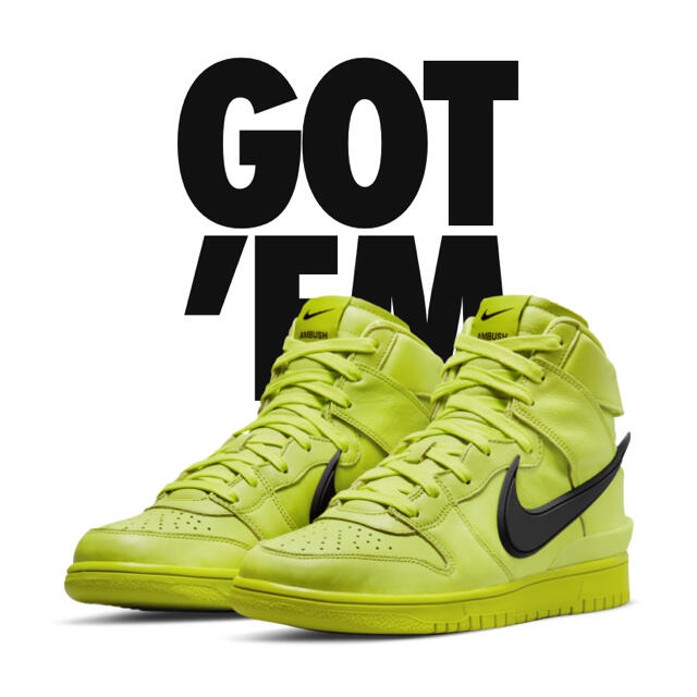 NIKE ambush dunk high FLASH LIME 27.0㎝靴/シューズ